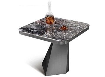 酒吧清吧時尚不鏽鋼大理石茶幾