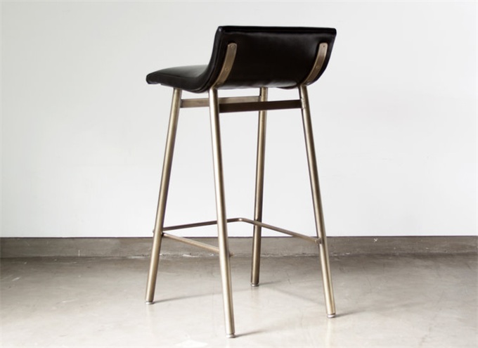 時尚酒吧不鏽鋼皮質簡約低靠背椅子