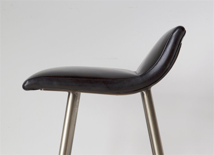時尚酒吧不鏽鋼（gāng）皮質簡約低（dī）靠背椅子