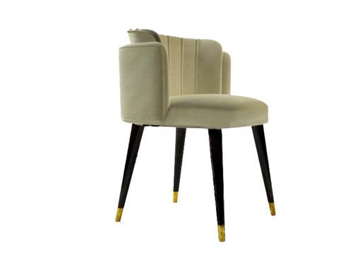 新中式實木布藝店咖啡廳(tīng)餐椅