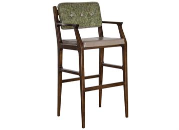 中式（shì）實木咖啡館休閑（xián）高腳椅