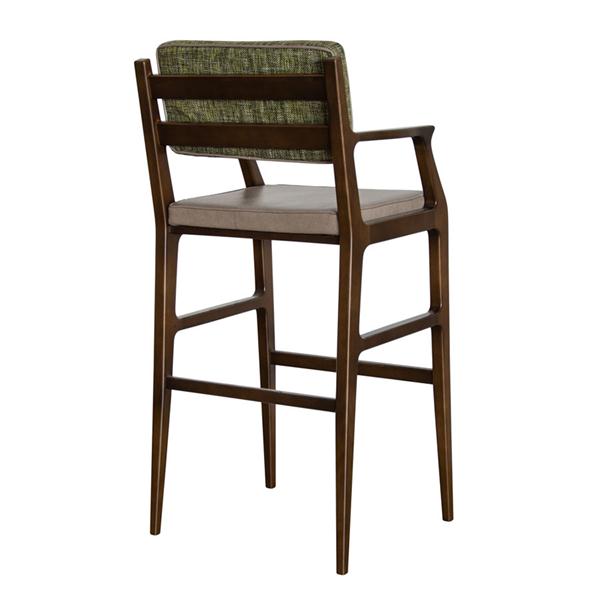 中(zhōng)式實木咖啡館休閑高腳椅