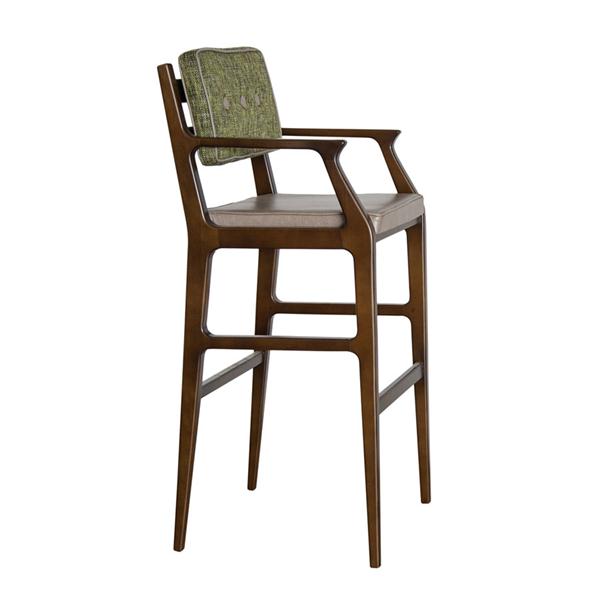 中式實(shí)木(mù)咖啡館(guǎn)休閑高腳椅