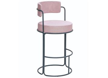 美式（shì）軟包鐵藝咖啡廳高腳椅