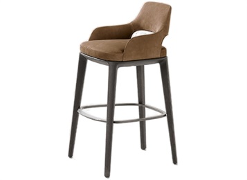 簡約實木咖啡館吧台高腳椅