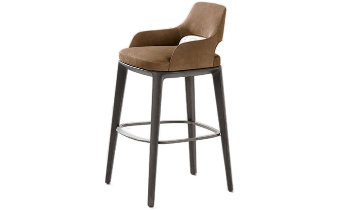 簡約(yuē)實木咖啡館吧(ba)台高(gāo)腳椅