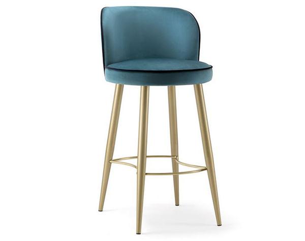 現代咖(kā)啡廳輕奢不鏽鋼高腳吧椅