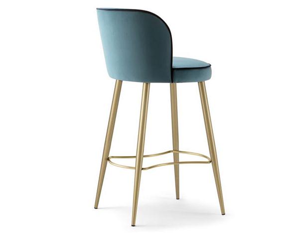 現代咖啡廳輕奢不鏽鋼高腳吧(ba)椅