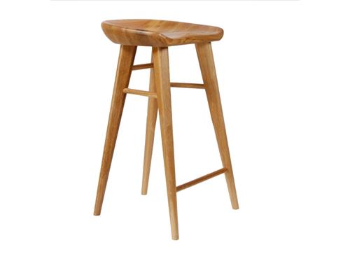 實木咖啡廳吧台（tái）凳 複古純實木星巴克高腳椅