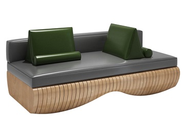 高檔咖（kā）啡館輕奢皮革軟包卡座沙發