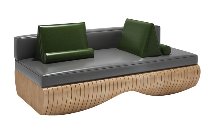 高檔咖啡館輕奢皮(pí)革(gé)軟包卡座沙發