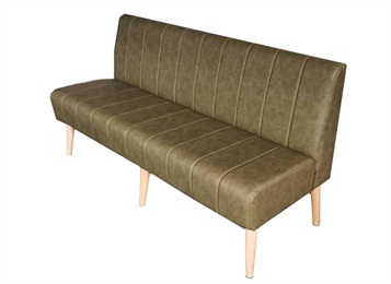 咖啡館休閑實木真皮沙發卡座（zuò）