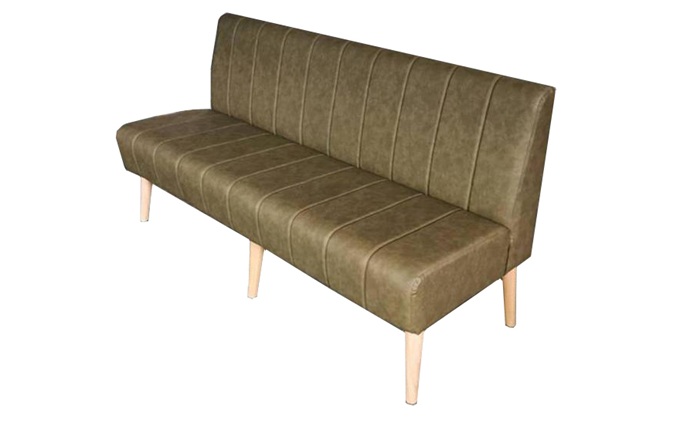 咖啡館休閑實木(mù)真皮沙發卡座(zuò)