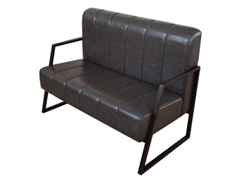 現代咖啡館高檔鐵藝真皮卡座