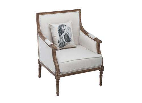 複古美式鄉村咖啡廳實木布藝單人（rén）沙發