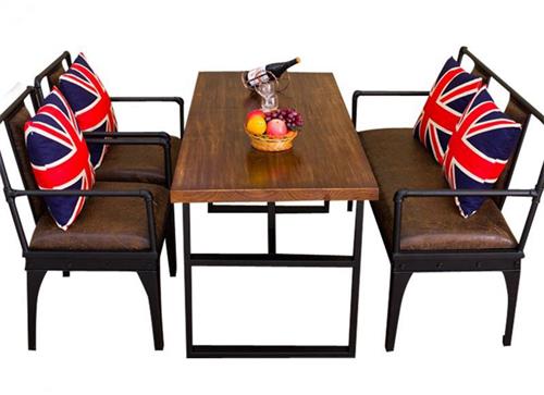 工業(yè)風格鐵藝實木咖啡廳酒吧桌椅