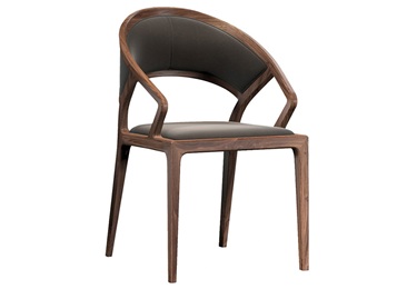 明清古典榆木半（bàn）圓靠（kào）背實木椅