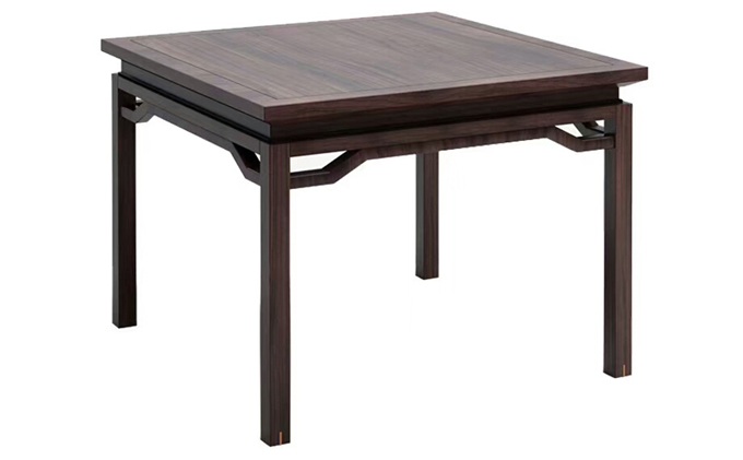 明清中式實（shí）木八仙桌_仿古圓飯桌椅組合