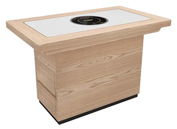 實木包邊大理石帶抽（chōu）屜（tì）桌腳火鍋桌