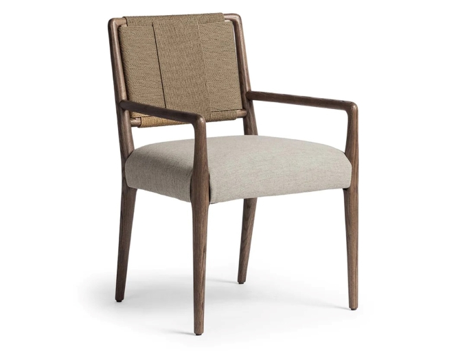 實木麻繩（shéng）靠背扶（fú）手椅