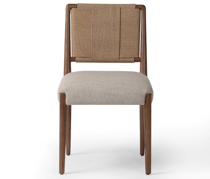 簡約（yuē）實木麻繩餐椅