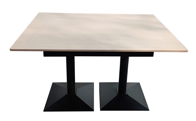 政府機關食堂極(jí)簡風格實木餐桌(zhuō)