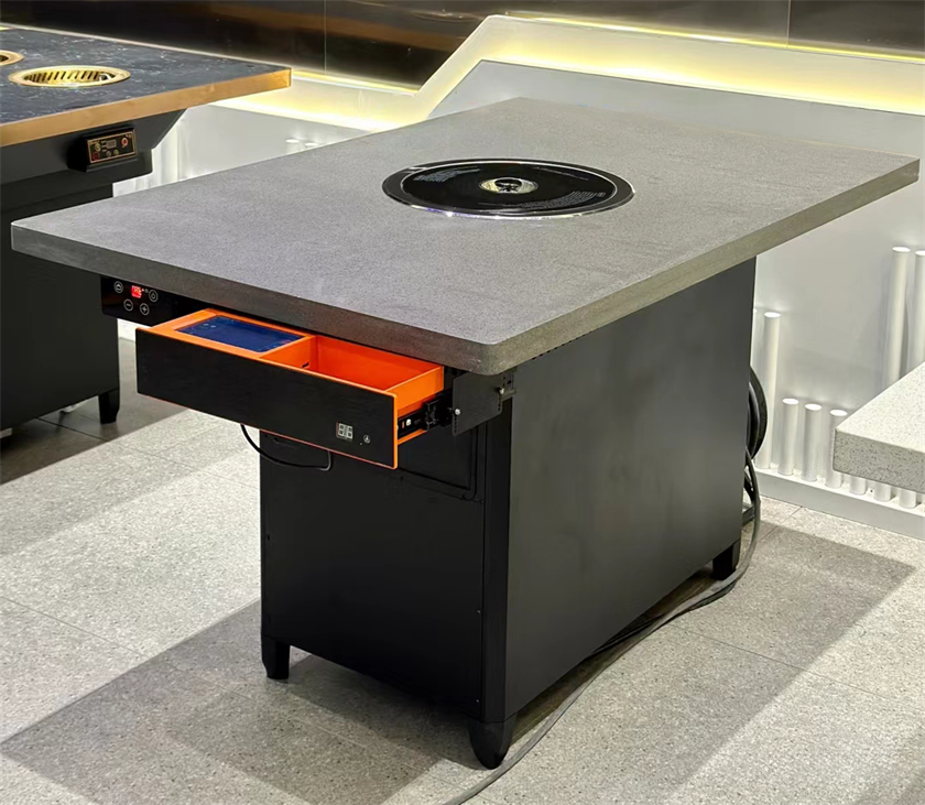 自助烤肉店大理石無煙（yān）自淨化烤肉桌