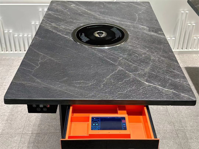 自助燒肉店火燒石台麵無煙電烤烤肉桌