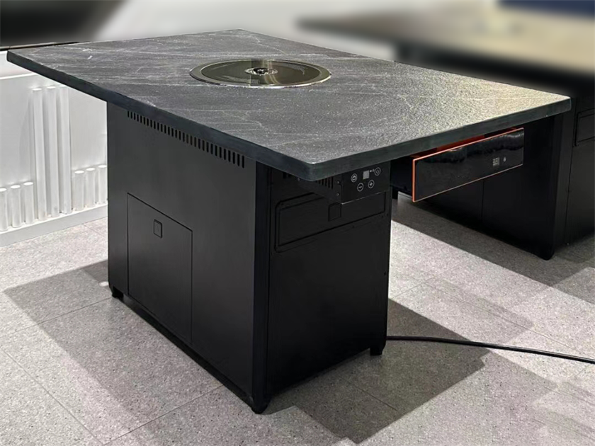 自助燒肉店火燒石台麵無煙電烤烤肉桌