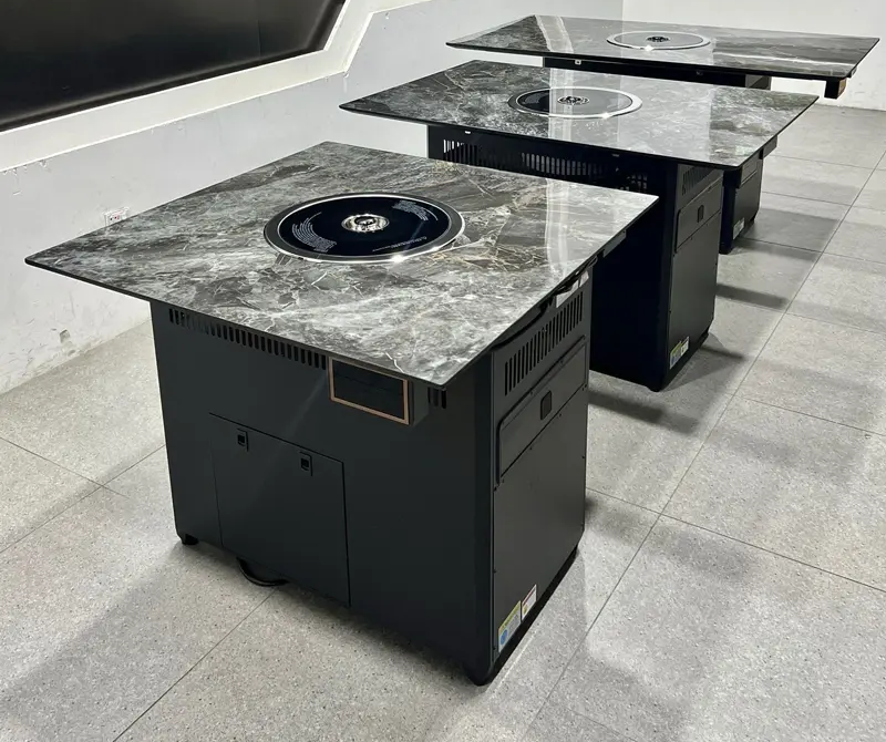 自助餐廳岩板（bǎn）台麵無煙烤肉桌（zhuō）