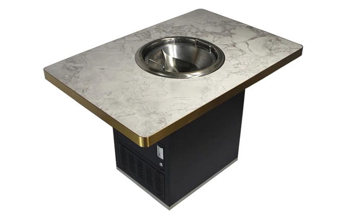 大(dà)理石自帶無(wú)煙淨化火鍋桌