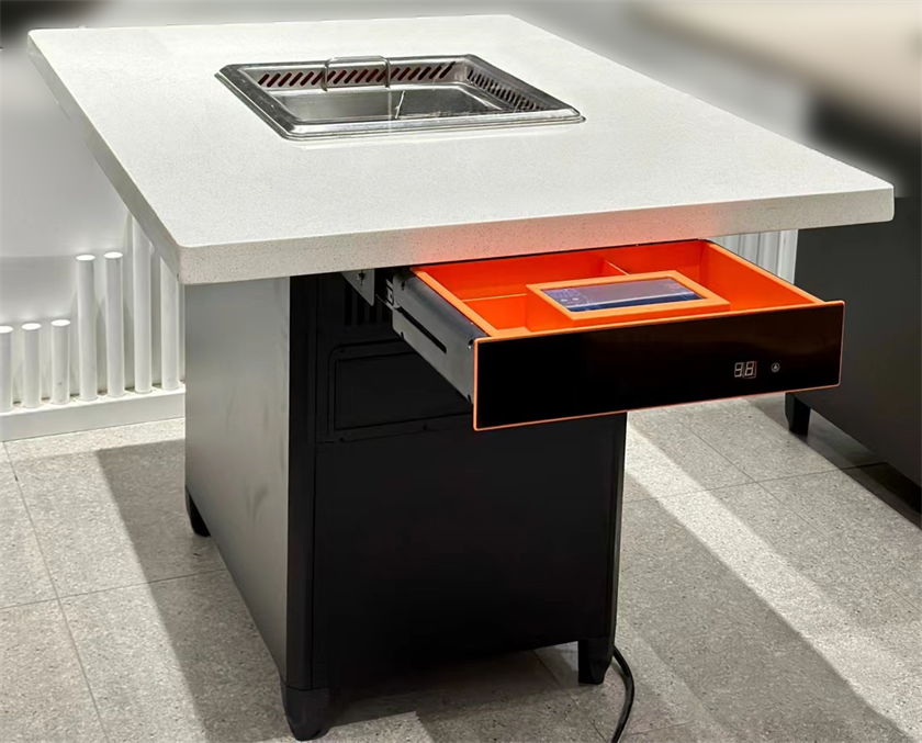 火鍋店時尚大理石智能無煙淨化火鍋桌