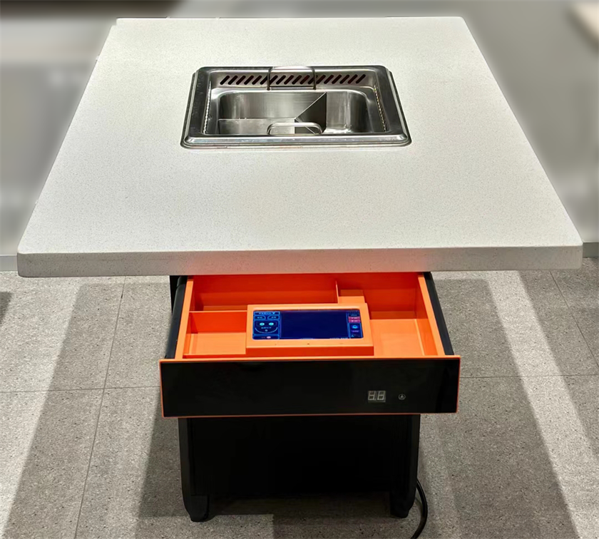 火鍋店時尚大理石（shí）智能無煙淨化火鍋桌