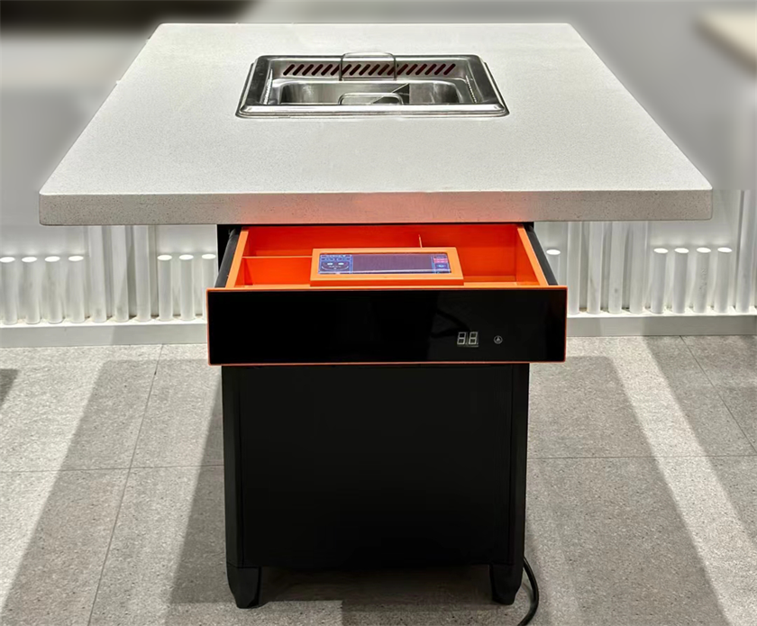 火鍋店時尚大理石（shí）智能無煙（yān）淨化火鍋桌