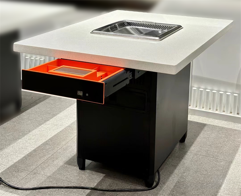 火（huǒ）鍋店（diàn）時尚大理石智能無煙淨化火鍋桌