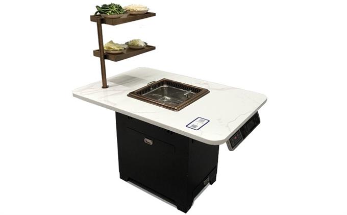 海底撈帶無煙淨化（huà）的火鍋（guō）桌_下排煙無煙火鍋桌（zhuō）