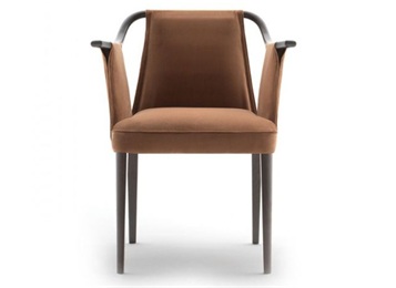 咖啡（fēi）廳靠背扶手簡約時尚（shàng）實（shí）木椅子