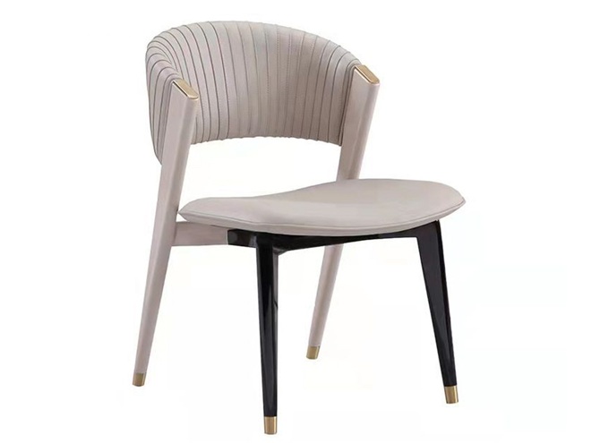 西餐廳簡約現代鏤空(kōng)靠背實木餐椅