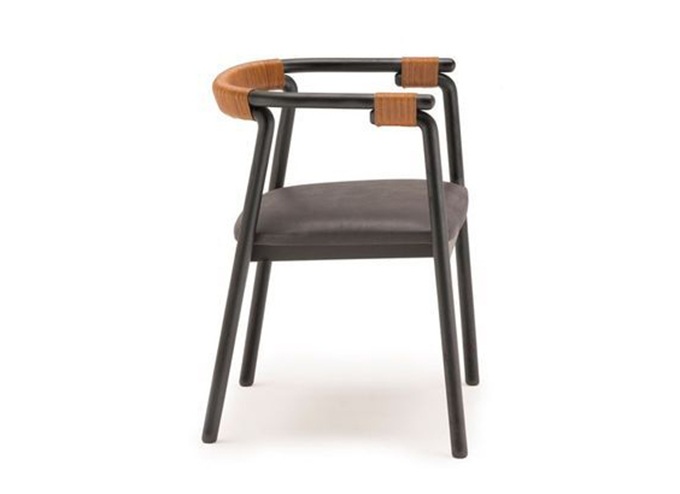 餐廳極簡風實(shí)木休閑布藝椅子