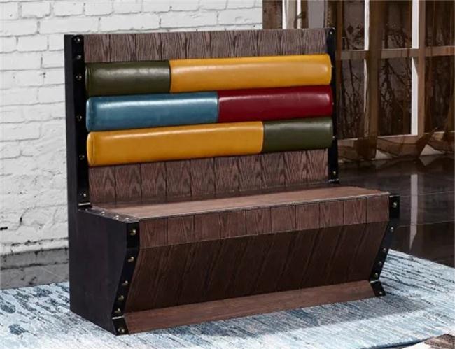 北歐複古工業風西餐廳卡座沙發