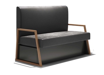 現代西餐廳不鏽（xiù）鋼皮革輕奢卡座 