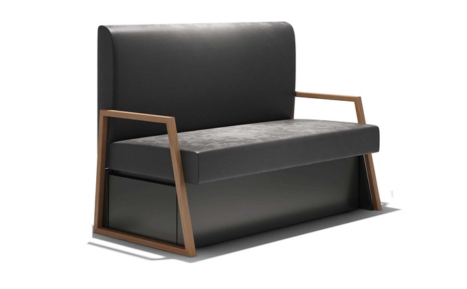 現代西餐廳不鏽鋼皮革輕奢卡座