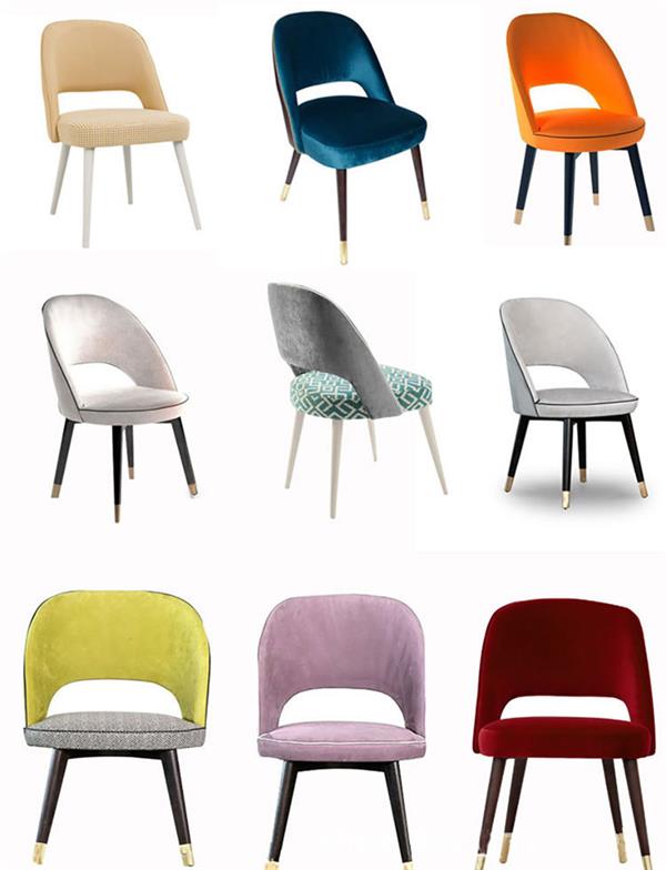 北歐輕奢簡（jiǎn）約現代布藝餐椅時尚後現代單人西（xī）餐椅（yǐ）