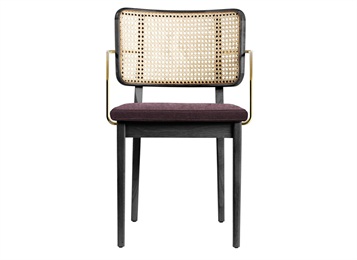 創意西餐廳實木輕奢帶（dài）扶（fú）手餐椅