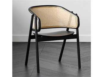 港式（shì）西餐廳北歐（ōu）進口實木藤（téng）編椅休閑簡約（yuē）