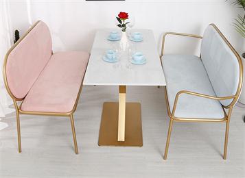 豪華西餐廳簡約不鏽鋼長條西餐桌