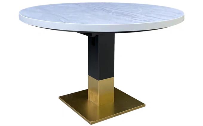 西餐廳現代金屬腳簡(jiǎn)約大理石西(xī)餐桌