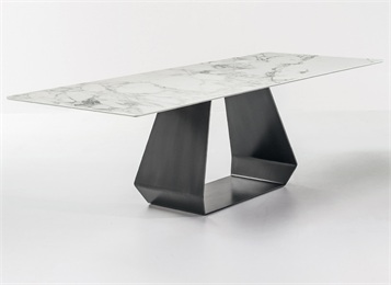 北歐現代時尚不鏽鋼岩石西（xī）餐（cān）廳桌子（zǐ）