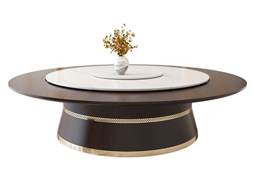 酒樓宴會時尚岩石板電動轉盤圓形餐桌