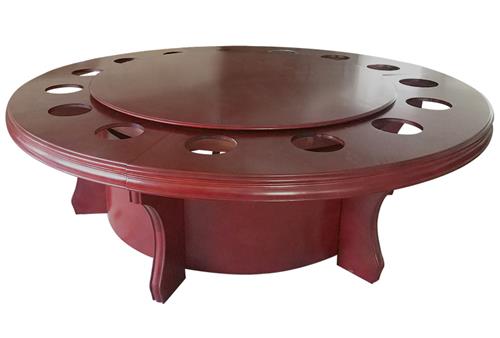 火鍋餐桌電(diàn)磁爐(lú)電動圓桌16/18/20人餐廳實木桌一人一鍋火鍋台餐台